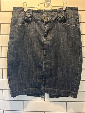 one 5 one Dark Blue Denim Pencil Skirt